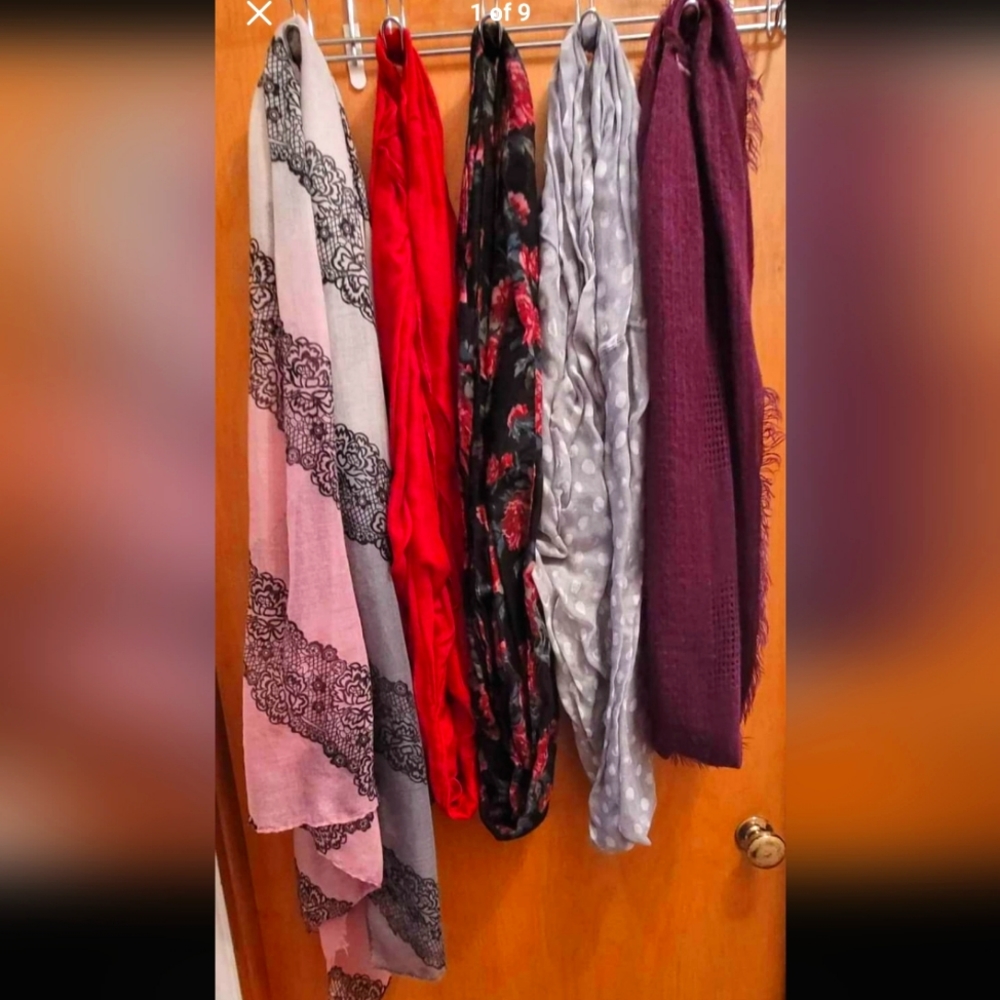5 Assorted Scarves Lot